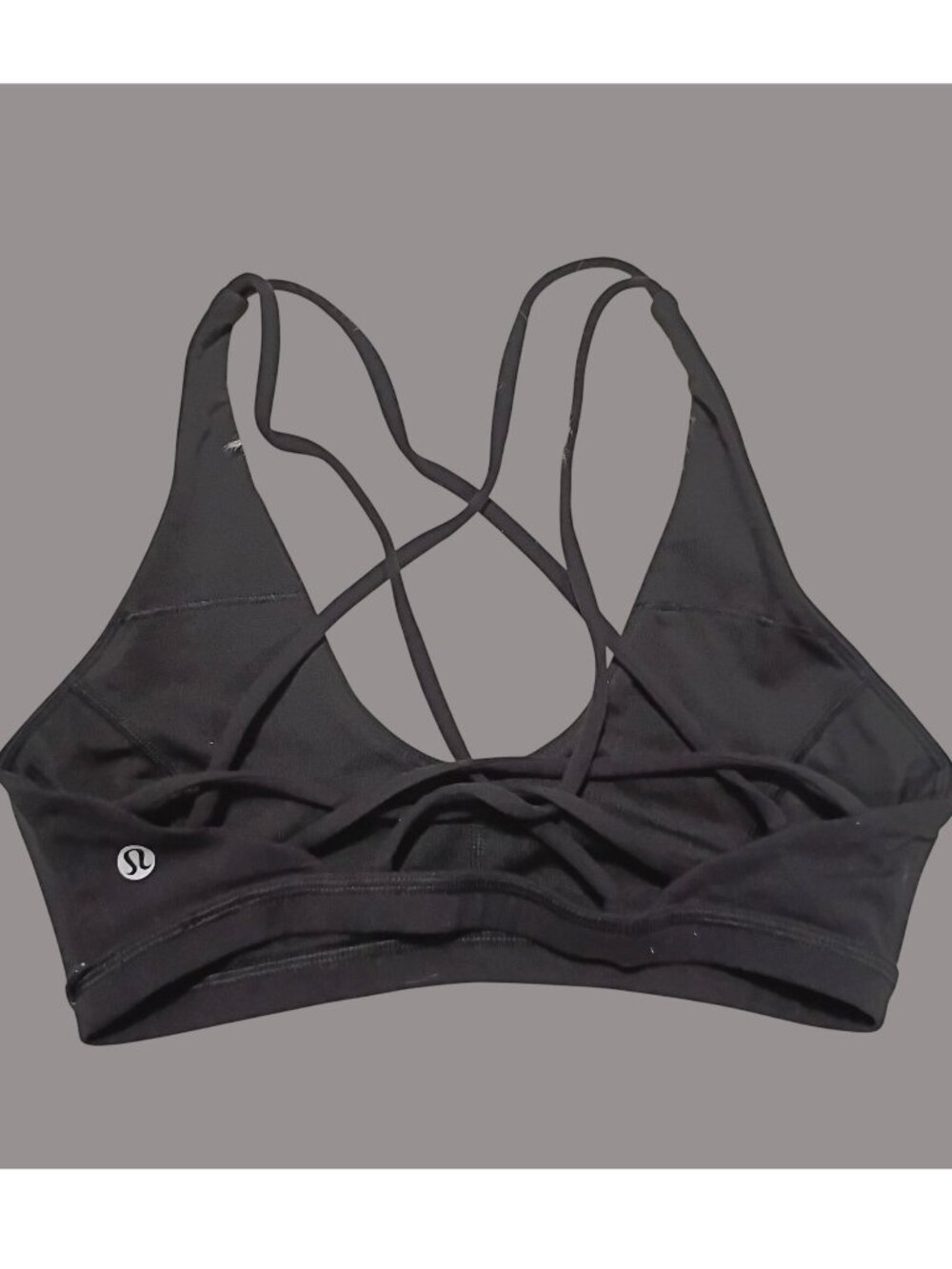 Lululemon 6 Womens Strappy Sports Bra Black Lightweight Nylon Blend Activewear